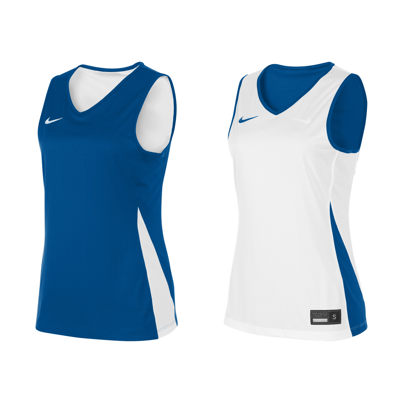 Womens Basketball Reversible Jersey - Royal Blue / White