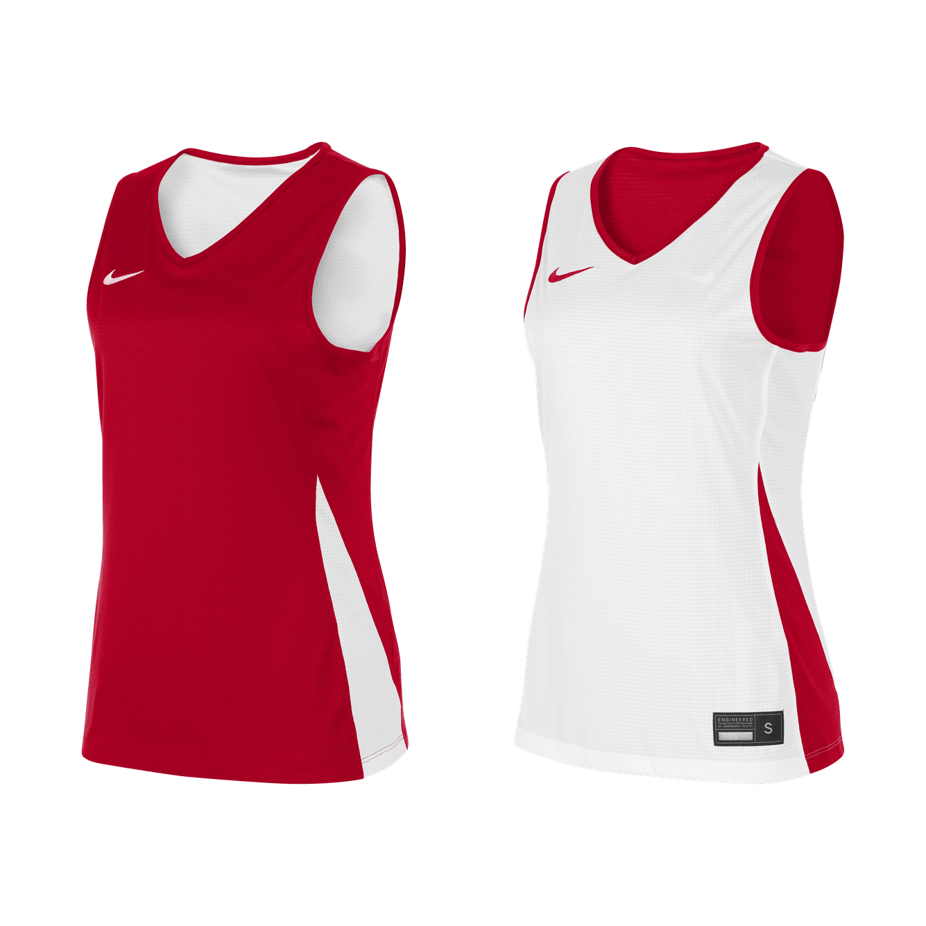 Maillot de Basketball Réversible -  Femme - Rouge/Blanc