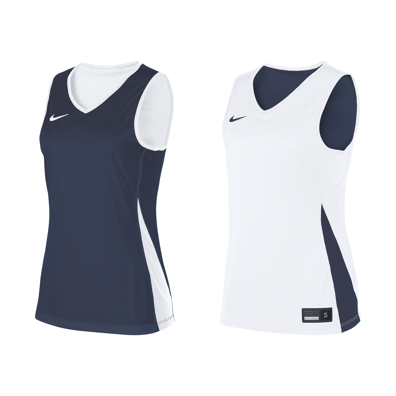 Maillot de Basketball Réversible -  Femme - Bleu marine/Blanc